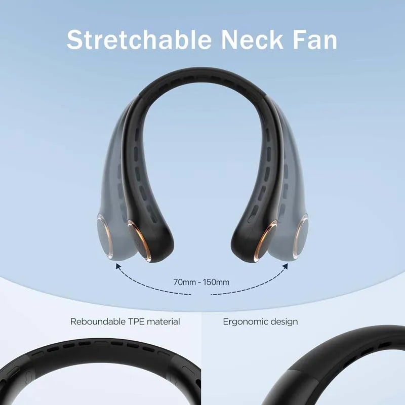 2026 Fashion Colors Light Hanging Neck Fan Portable Outdoor Sports Wearable Neck Fan Usb Rechargeable Mini Air Cooling Fans Peaceful Pleasures Health and Wellness