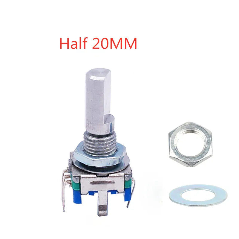 5PCS/Lot Ec11 Rotary Encoder Switch 15/20mm Plum Blossom Handle Half Shaft 20 Bit Pulse Digital Signal Potentiometer Peaceful Pleasures Health and Wellness 20MM Half handle