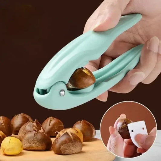 Stainless Steel Chestnut Clip Machine Nutcracker Opener Tool Nuts Walnut Cutter Sheller Multifunctional Chestnut Shelling Cutter Peaceful Pleasures Health and Wellness