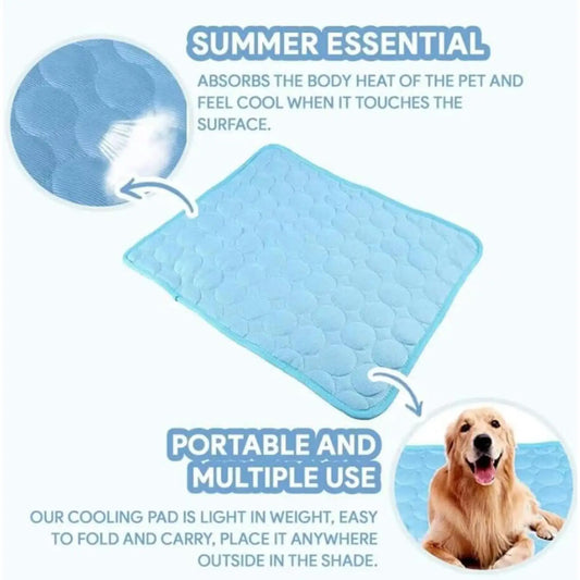Cooling Dog Mat Washable Heat Relief Ice Rug 100x75cm Self Cooling Pet Mat For Small Medium Large Dog Kitten Crate Kennel Floor Peaceful Pleasures Health and Wellness
