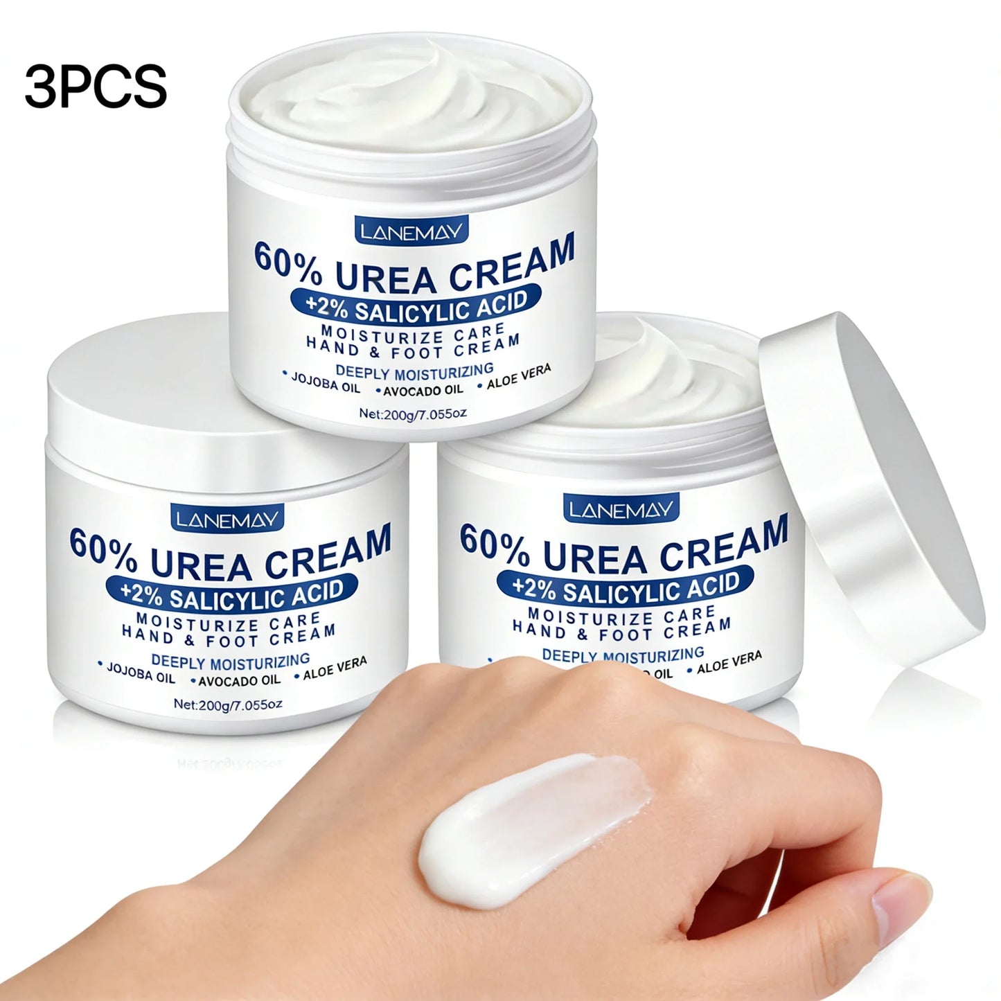 Lanemay 60% Urea Hand & Foot Cream 3-Pack | Deep Moisturizer
