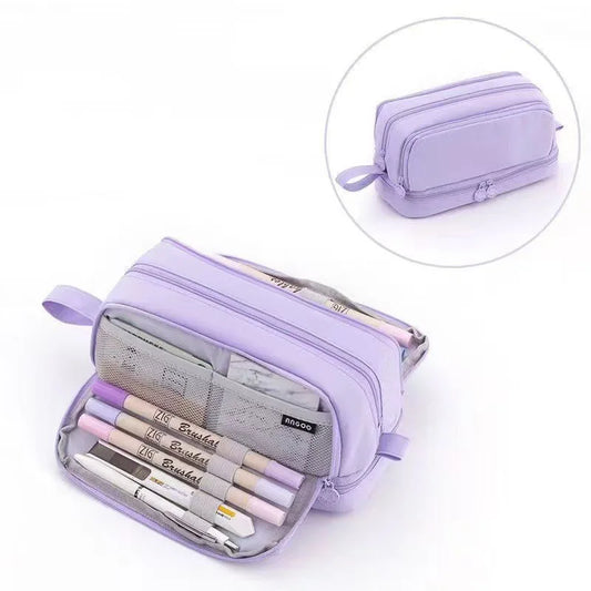 Large capacity stationery case, durable oxford cloth pencil case, portable organizer for school, office and university supplies Peaceful Pleasures Health and Wellness