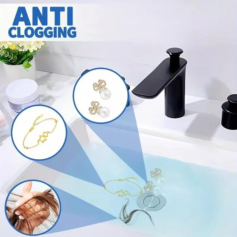 Stainless Steel Press Drain Stopper – Odor Proof Sink Plug
