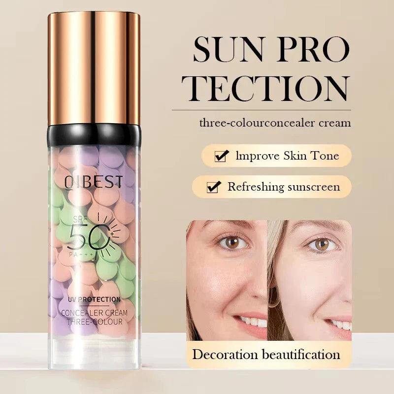 SADOER Tri-Color Contour Primer Cream | Waterproof Base 40g