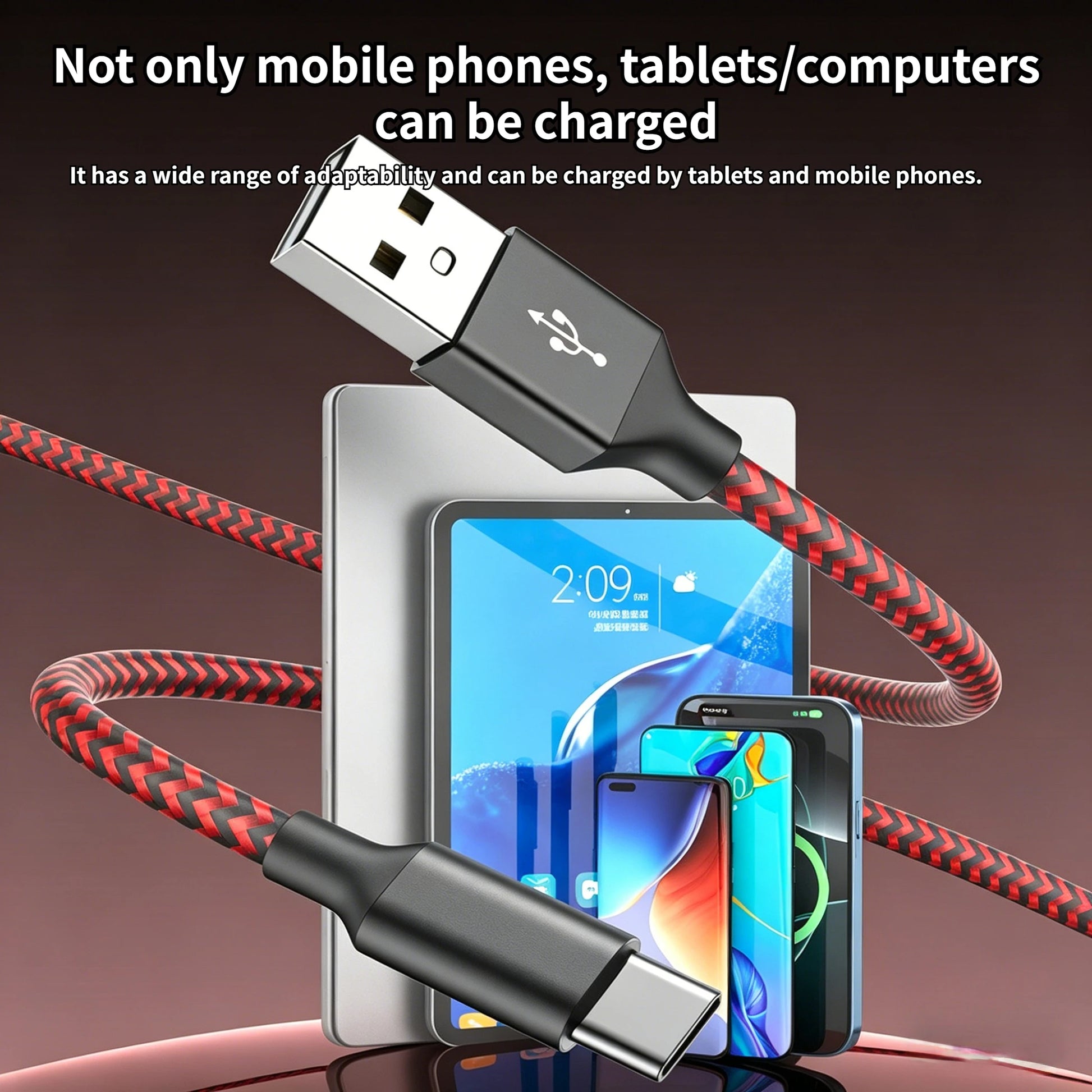 USB To Type-C Nylon Data Cable Supports 10A Ultra-Fast Charging 1m/3m Pptional Both Electrical Charging And Data Transmission Peaceful Pleasures Health and Wellness