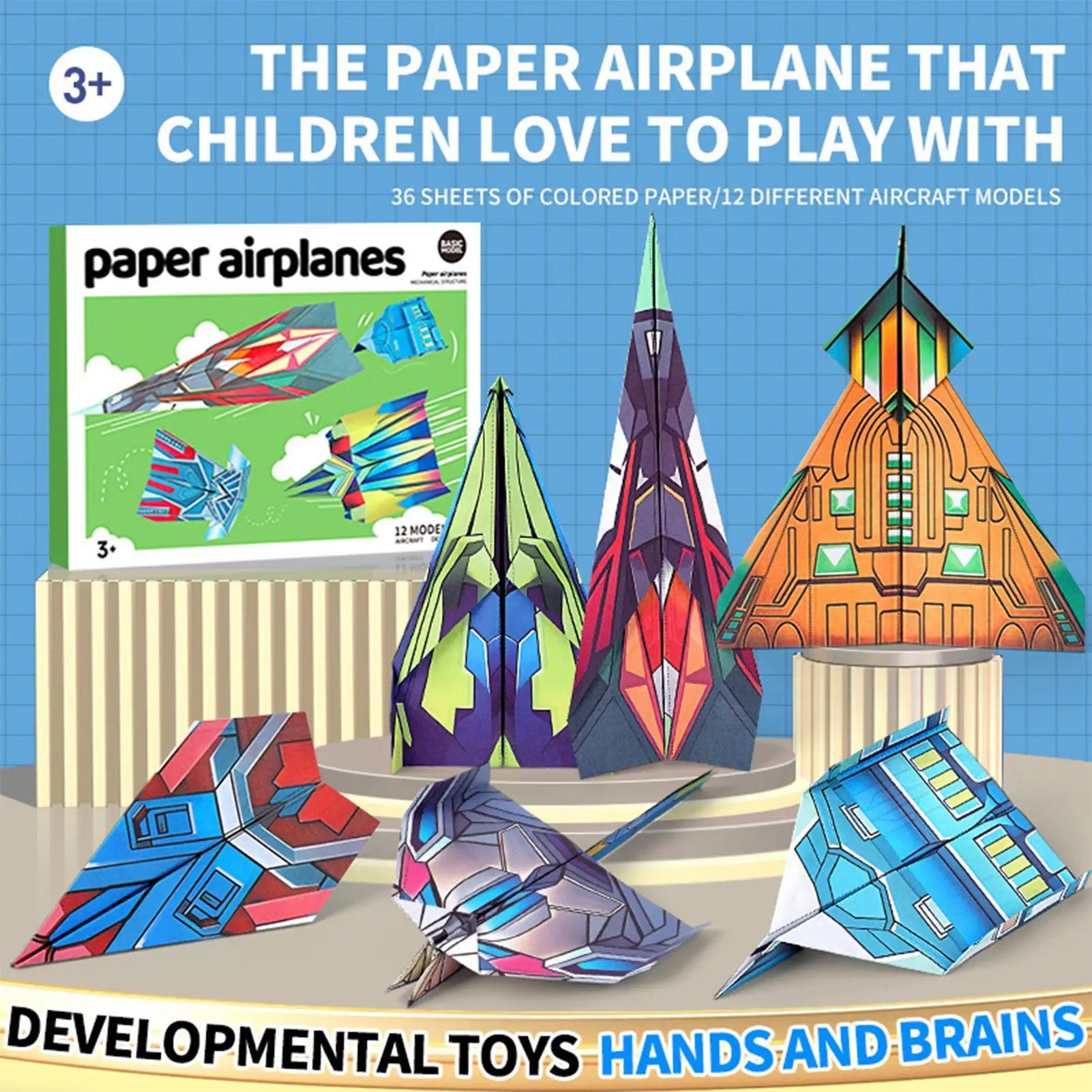 12 Patterns Paper Airplane Book, Creative STEM Toys for Kids & Adults, Perfect Gift for Birthday, Travel, Classroom & Home Peaceful Pleasures Health and Wellness