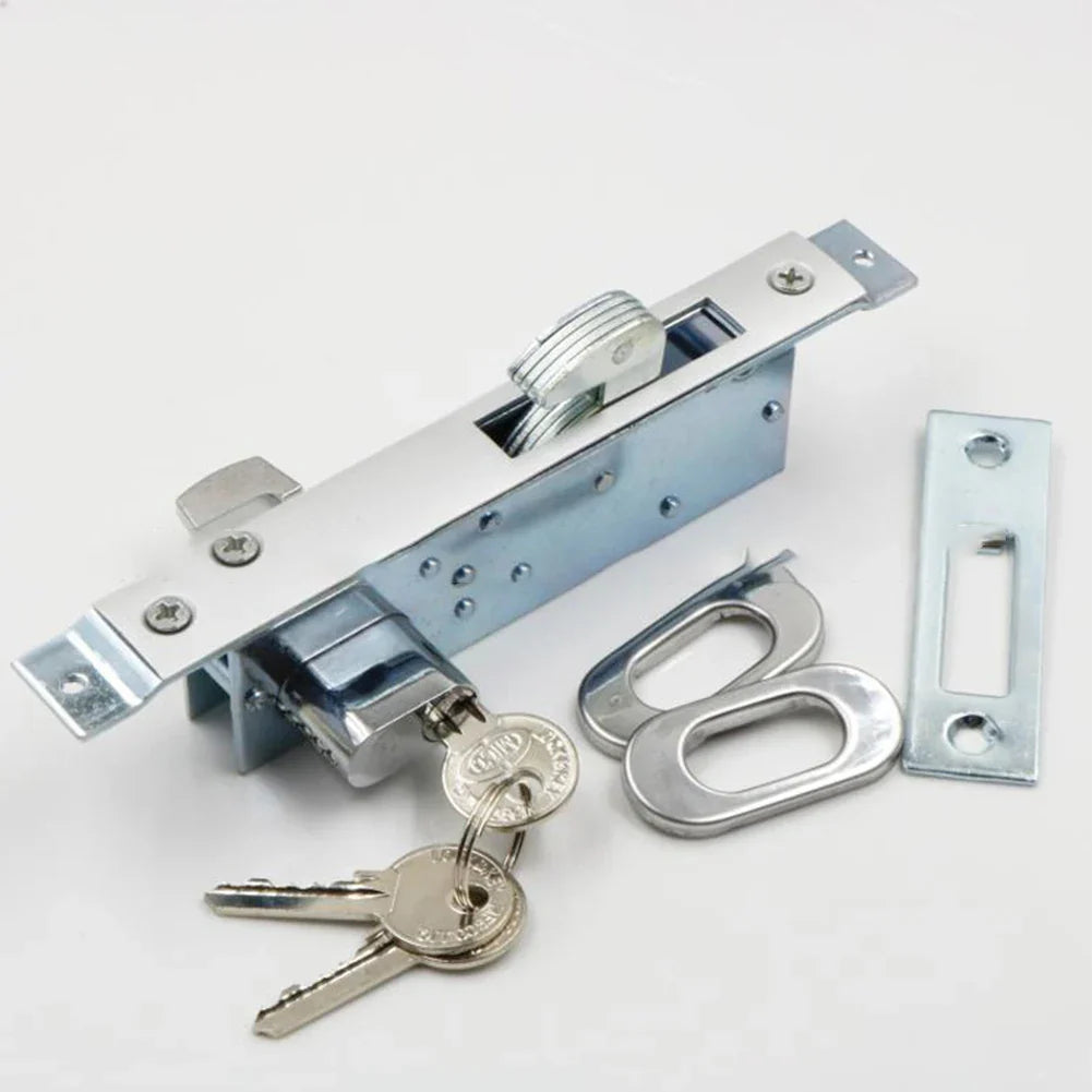 Sliding Door Hook Lock with Keys – Zinc Alloy | 35–55mm Fit