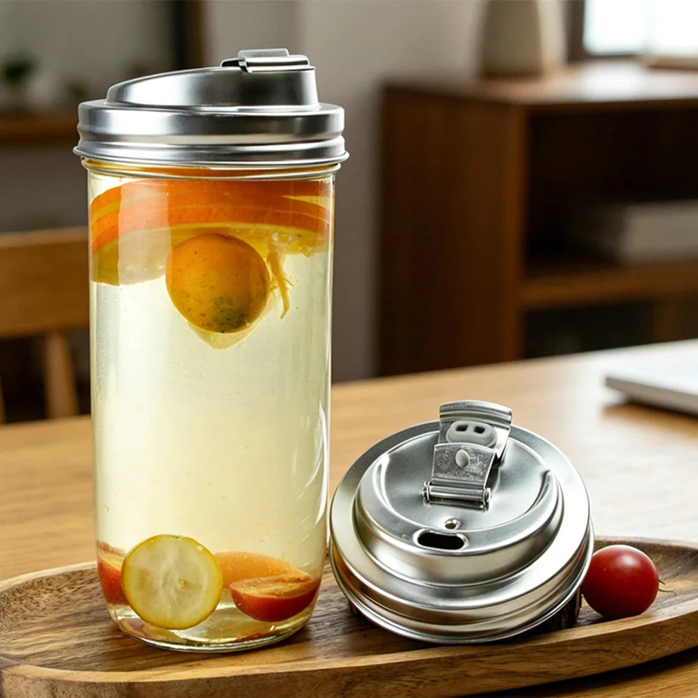 304 Stainless Steel Wide Mouth Mason Jar Lid – Leakproof