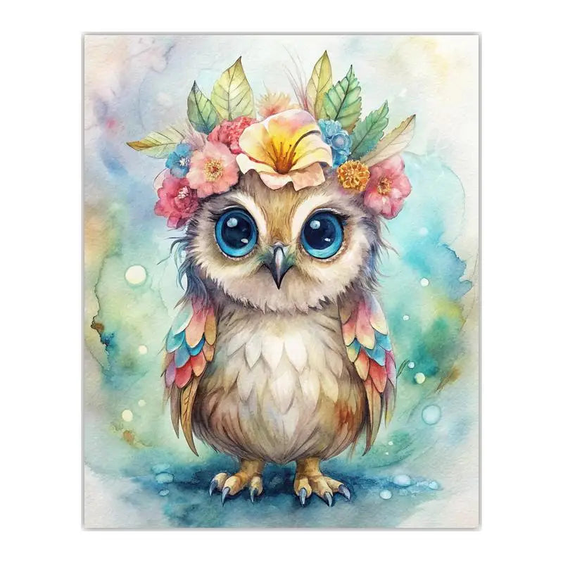 Woodland Animal Floral Wreath Canvas Print | Nursery Wall Art Canvas Wall Art Print Peaceful Pleasures Health and Wellness 08 50x70cm NoFrame China Mainland