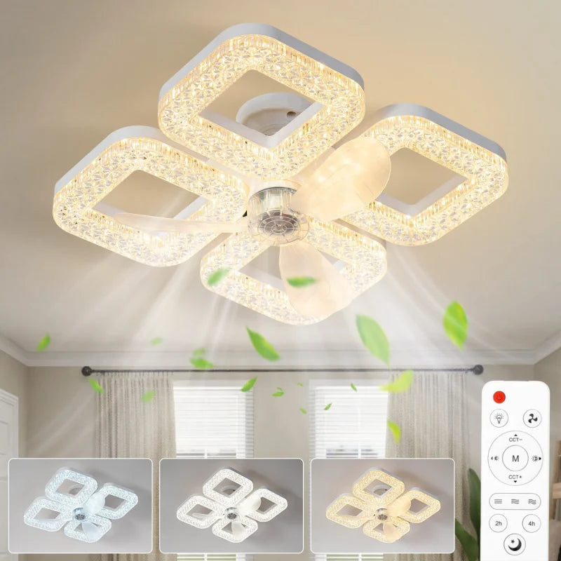 48W Ceiling Fan Light Remote Control | 3 Speeds, Dimmable LED