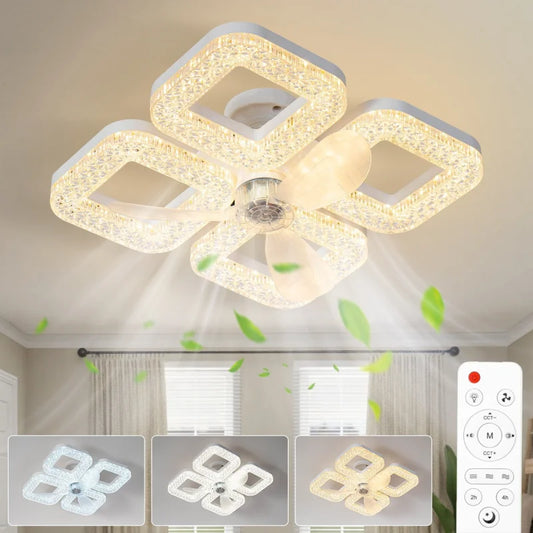 48W Ceiling Fan Light Remote Control | 3 Speeds, Dimmable LED Ceiling Fan Light Peaceful Pleasures Health and Wellness