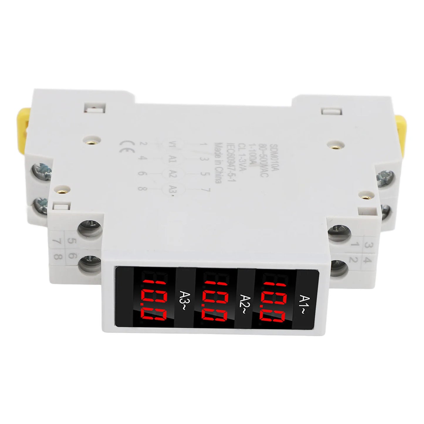 3 Phase DIN Rail Ammeter LED Digital Display High Accuracy Amp Meter with 3 Sensors AC80‑500V 1‑100A DIN Rail Current Meter Peaceful Pleasures Health and Wellness