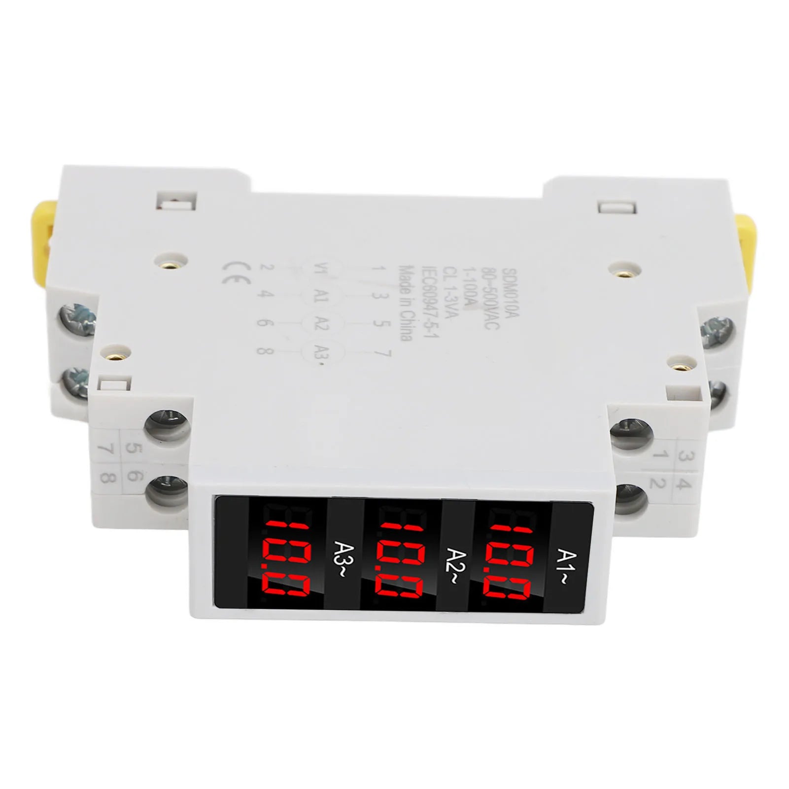 3 Phase DIN Rail Ammeter LED Digital Display High Accuracy Amp Meter with 3 Sensors AC80‑500V 1‑100A DIN Rail Current Meter Peaceful Pleasures Health and Wellness