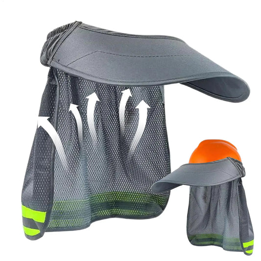 Hard Hat Sun Shade with Reflective Stripe & Neck Shield Helmet Sun Shade Oasis Select