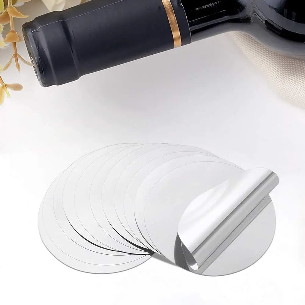 10/20pcs/ Set Silver Aluminum Foil Wine Pourer Disc Foldable Flexible Reusable Mini Drip Stop Pour Spouts Dis Peaceful Pleasures Health and Wellness