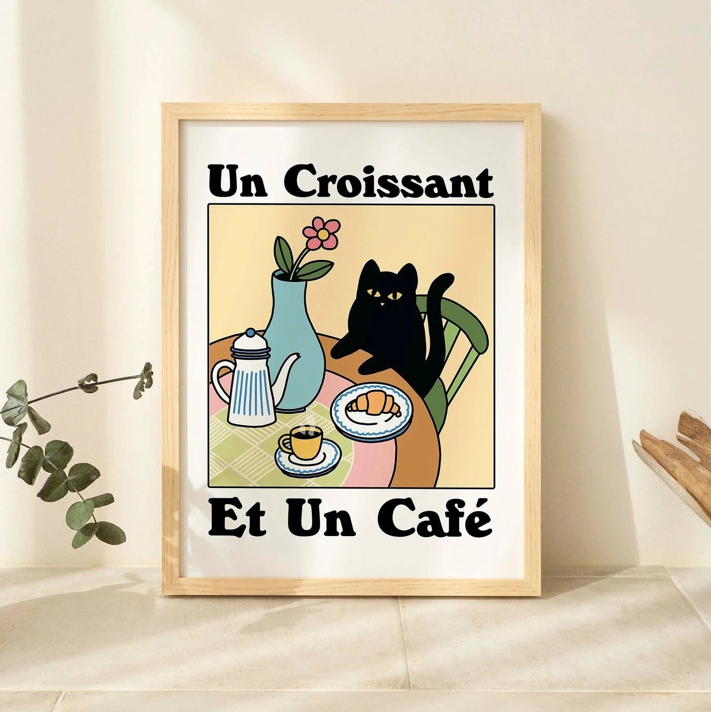 Kawaii Wash Paws Cat Canvas Print | Bathroom & Nursery Wall Art