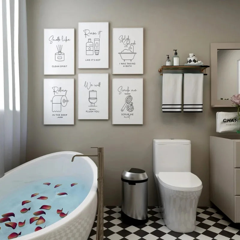 Funny Music Lover Bathroom Humor Quote Canvas Wall Art