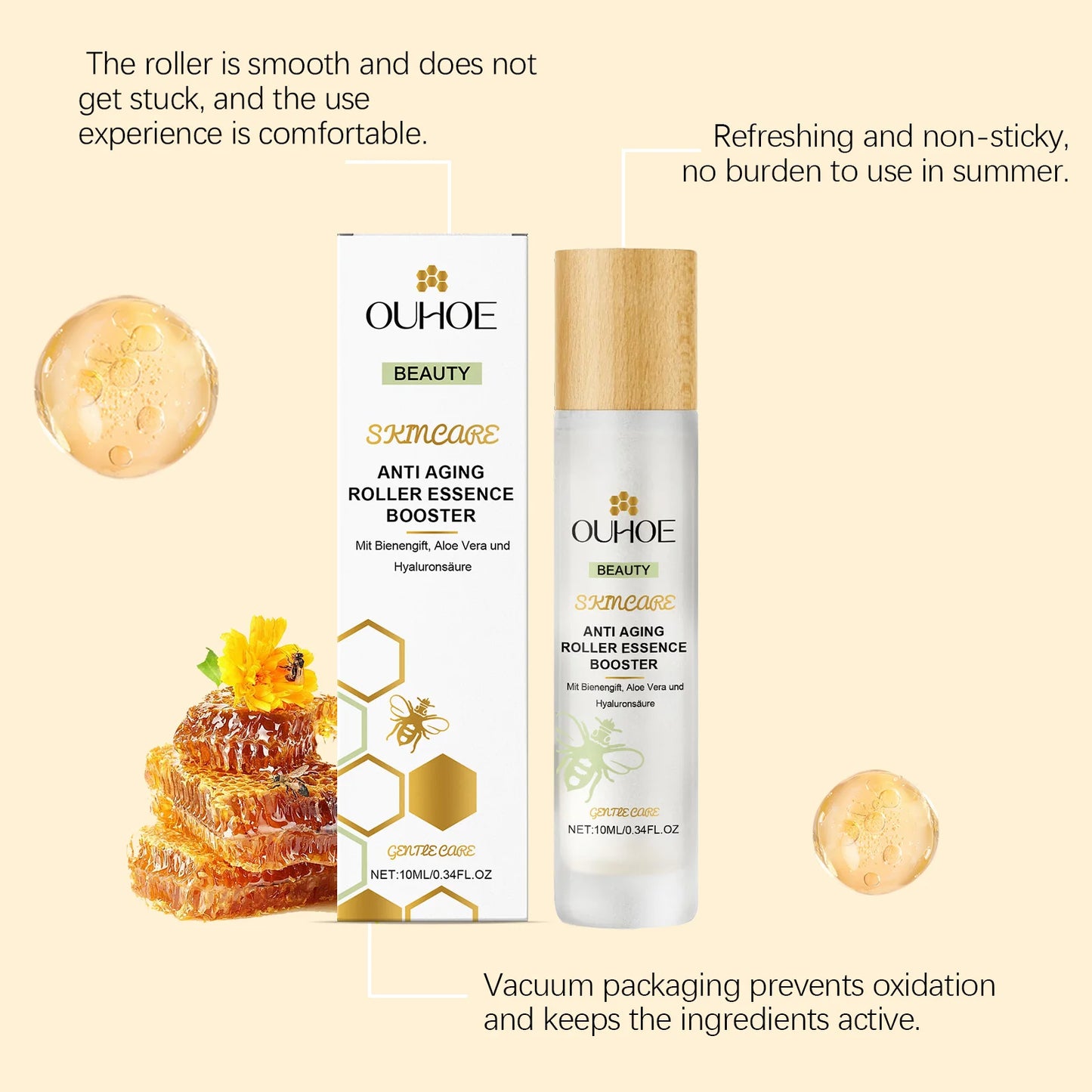 10ml Night Face Serum – Hydrating, Smoothing & Roller Applicator