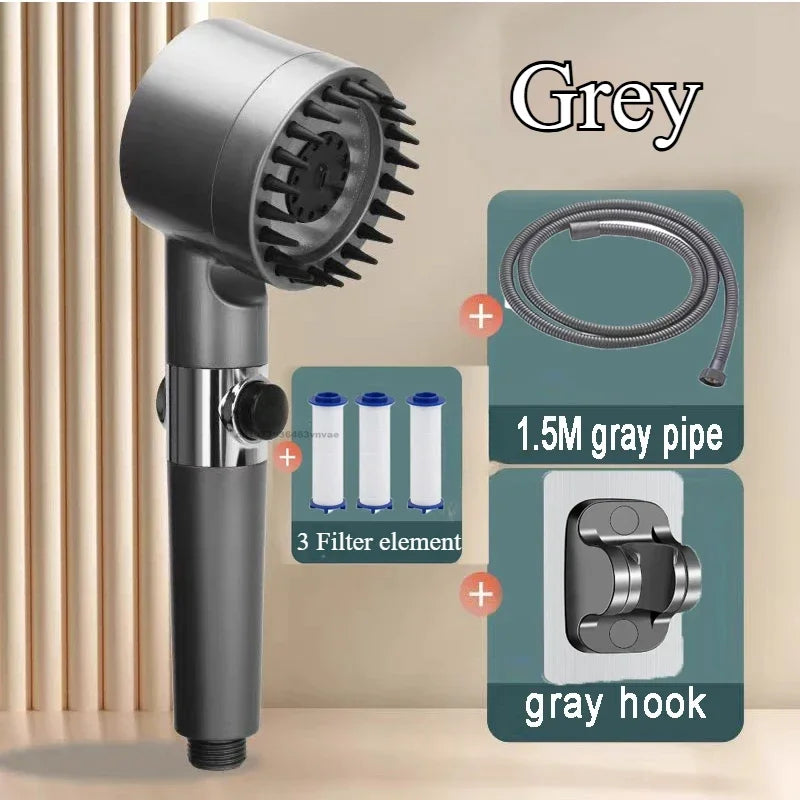 High Pressure Filtered Shower Head – 3-Mode & Water Stop Button