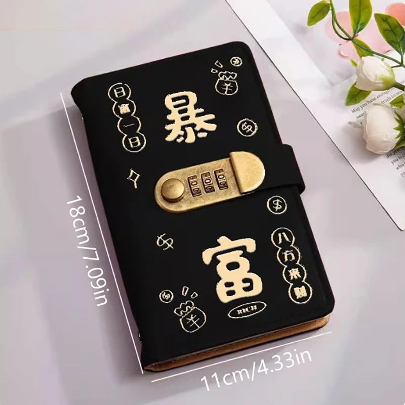 New Password Cash Storage Book Large Capacity 10000 Yuan Money Organizer New Style Bill Record Keeper Saving Folder Savings Book Peaceful Pleasures Health and Wellness