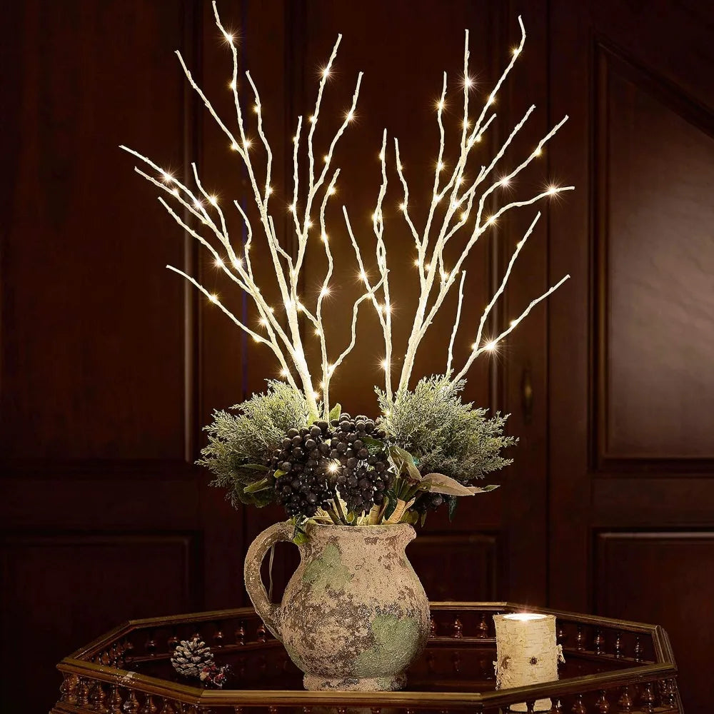 White Birch Branch LED Twig Lights – Battery Operated Decor