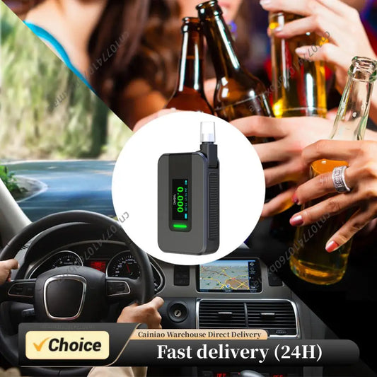 Electrochemical Alcohol Tester Voice Report Non-Contacting Electronic Breathalyzer Portable Alcohol Meter for Professional Use Peaceful Pleasures Health and Wellness