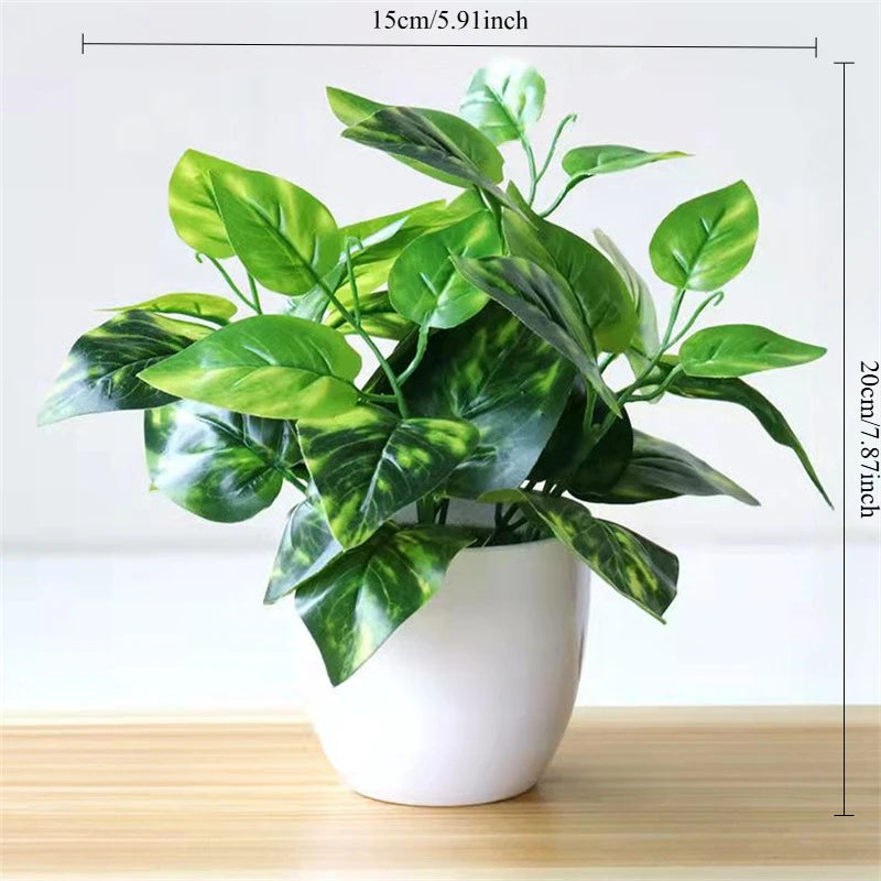 Artificial Bonsai Plant Pot | Fake Foliage Home Office Decor