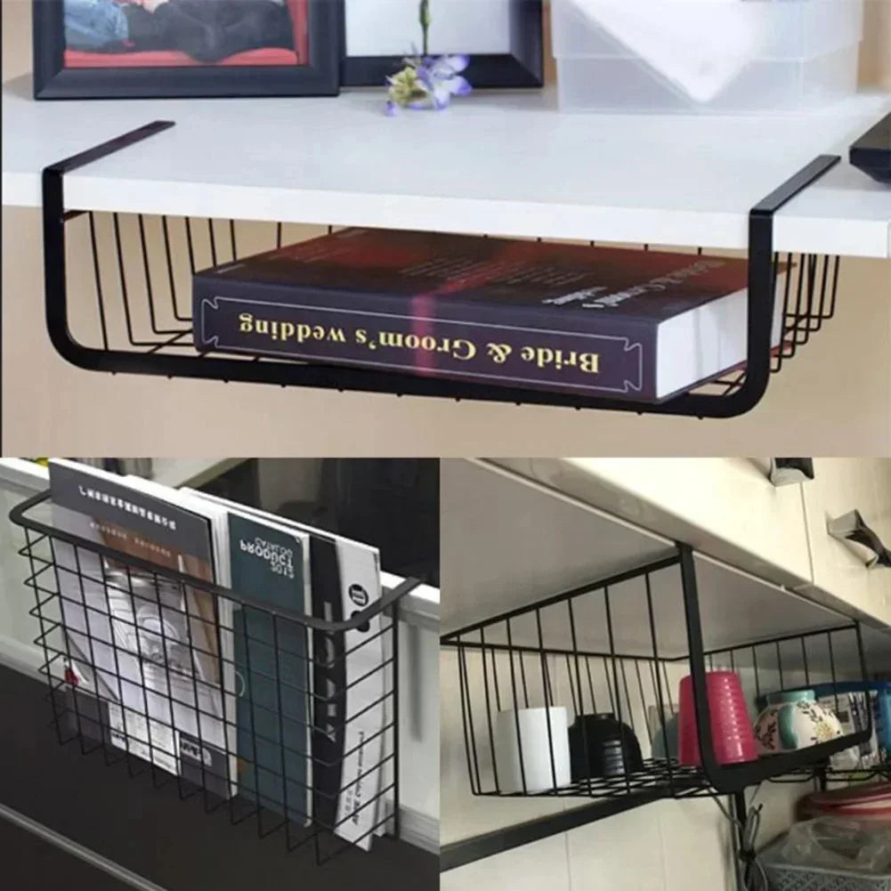 Iron Hanging Mesh Basket – Wire Shelf & Cabinet Organizer
