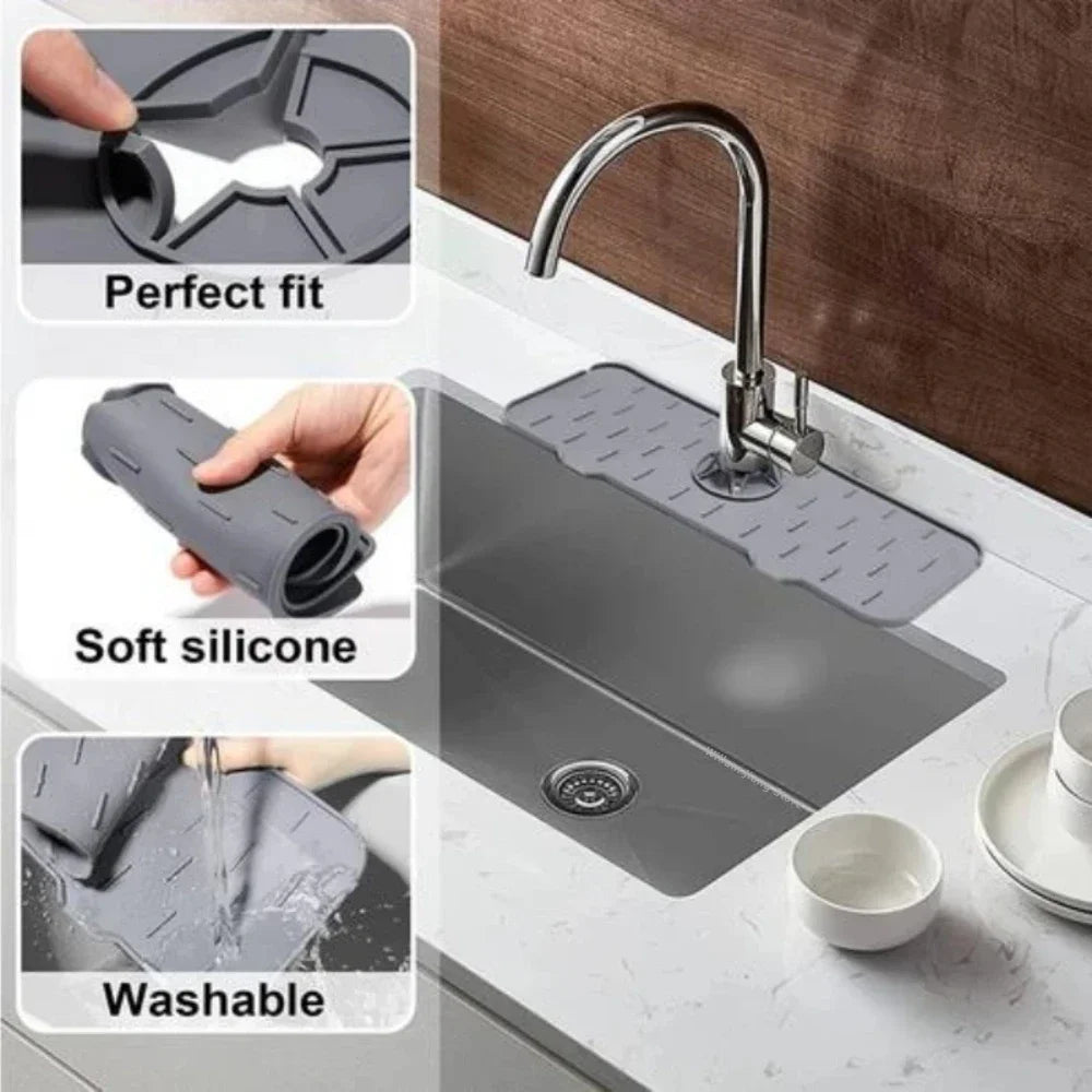 Silicone Mat Gourmet Faucet Kitchen Accessory Home Appliance Sponge Rack Kitchens Accessories Kitchen Sink Splash Guard for You Peaceful Pleasures Health and Wellness