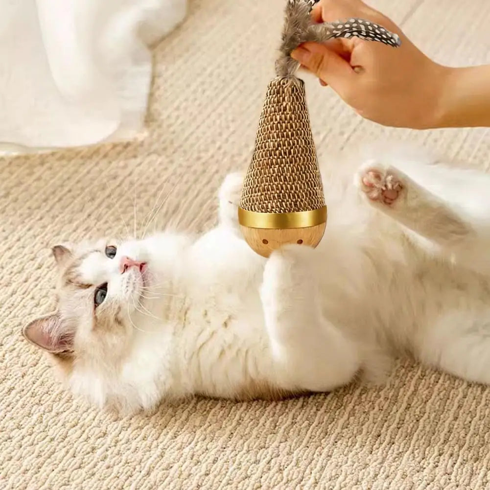 Cat Roly Poly Feather Tumbler Toy – Interactive Indoor Play