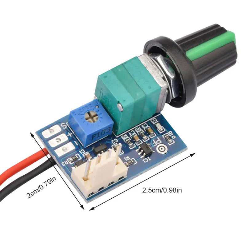 Mini PWM 12V DC Fan Speed Controller – 3A Adjustable Module