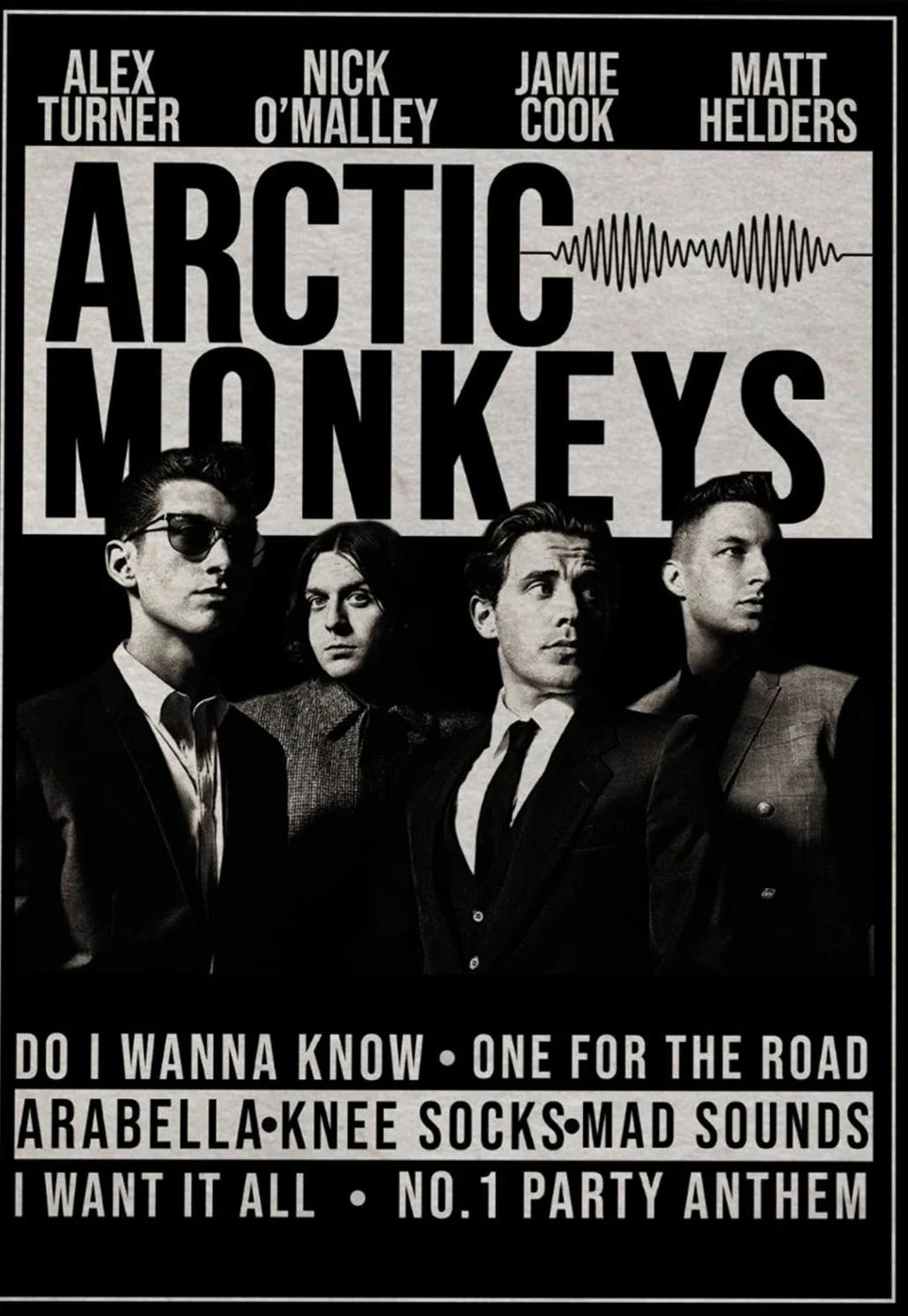 Arctic Monkeys Vintage Rock Band Canvas Wall Art Poster | Unframed