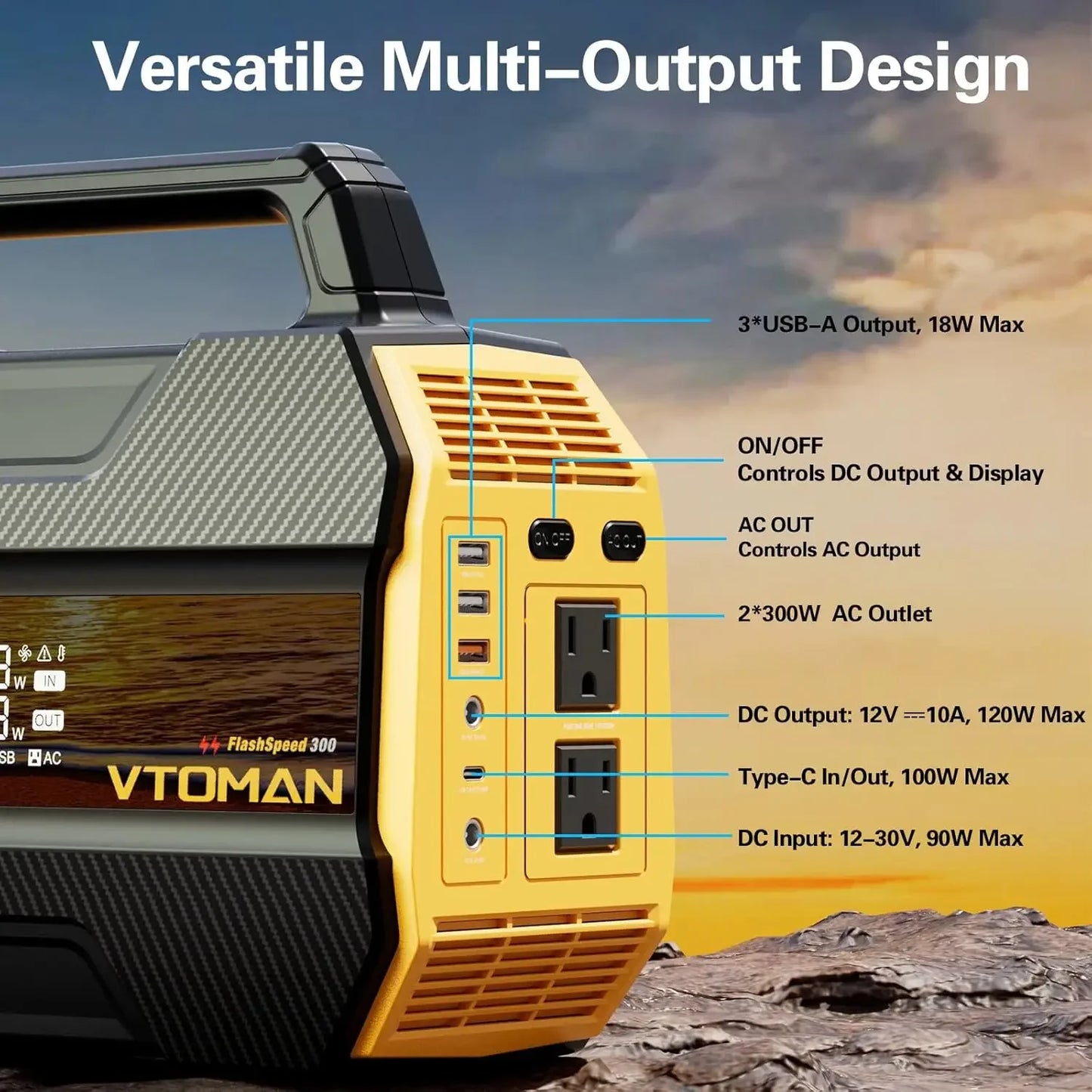 300W Portable Power Station, 230Wh LiFePO4 Battery with 3000 Cycles, Fast Charge for Camping, Home Backup Peaceful Pleasures Health and Wellness