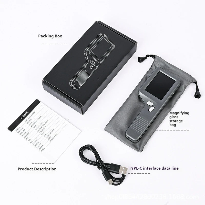 Handheld Electronic Magnifying Glass Specialized High-Definition Digital Microscope for Identification Peaceful Pleasures Health and Wellness