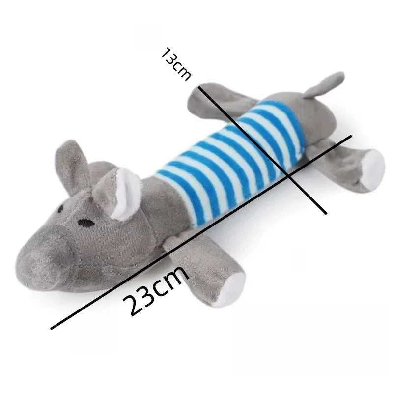 Plush Squeaky Crinkle Dog Toys – Elephant Duck Pig Set