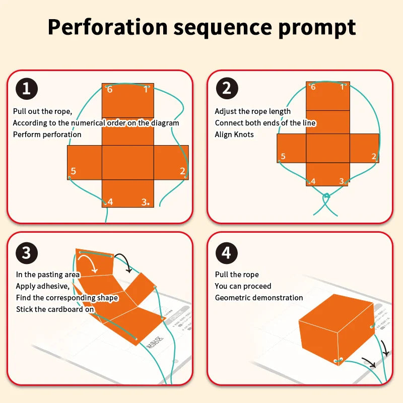 Pull-String 3D Geometry Book – Volume & Surface Area Formulas