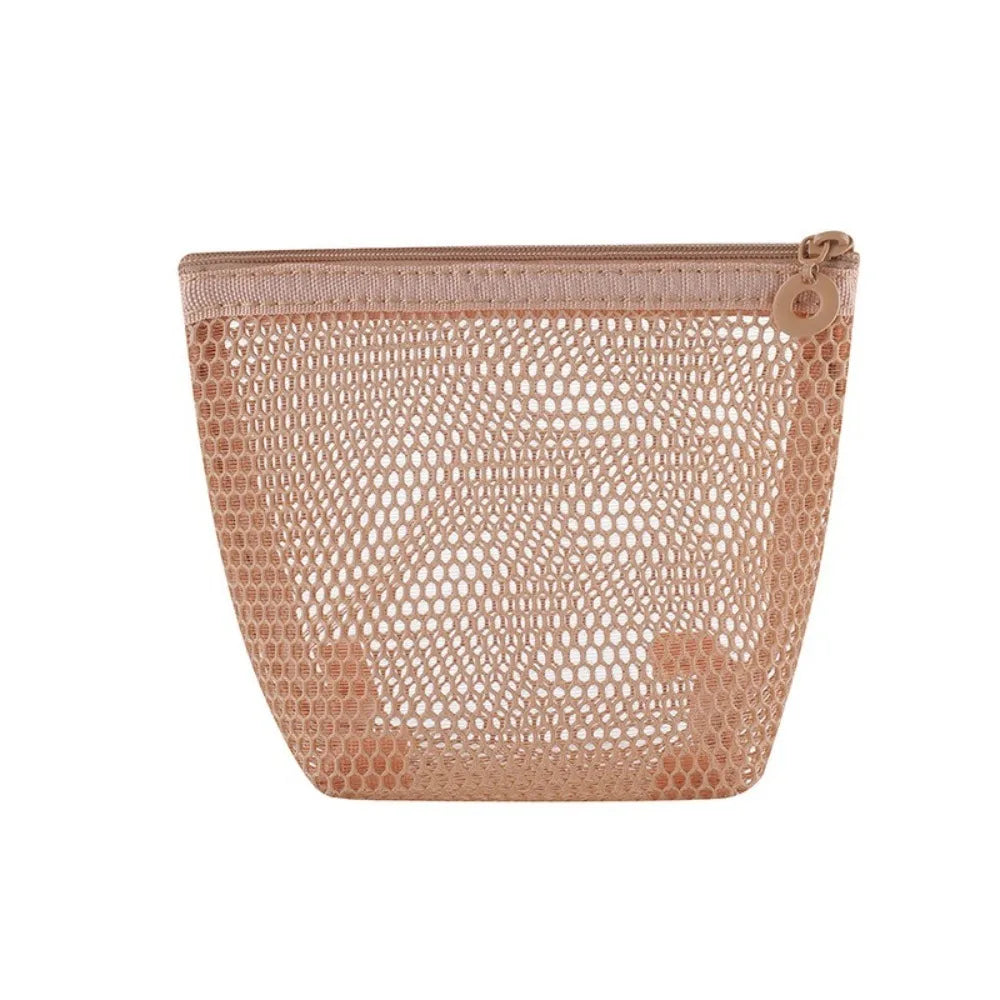 Transparent Mesh Cosmetic Bag – Mini Travel Makeup Pouch