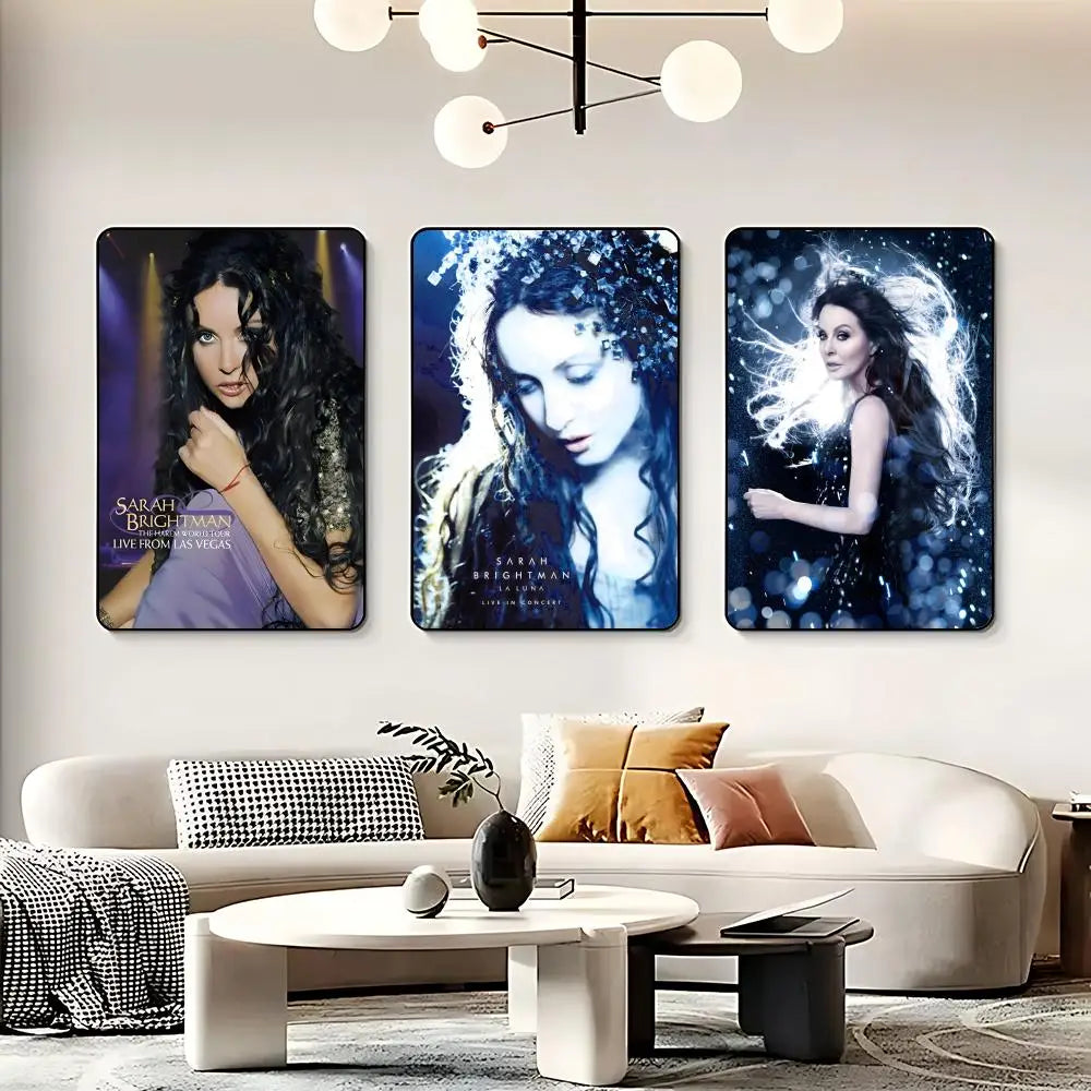 Singer S-Sarah Brightman Poster HD Self Adhesive Waterproof Wall Art Ideal for Home Office Dorm Bedroom Great Gift Peaceful Pleasures Health and Wellness