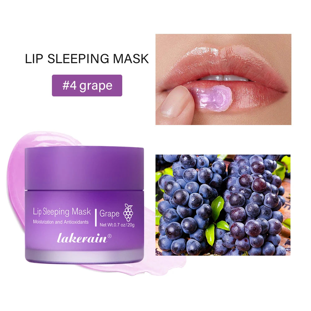 Moisturizing Sleeping Lip Mask Night Lips Care Maintenance Fades Lip Lines Relieves Lipitis Lip Care Products 20g Peaceful Pleasures Health and Wellness 4 grape