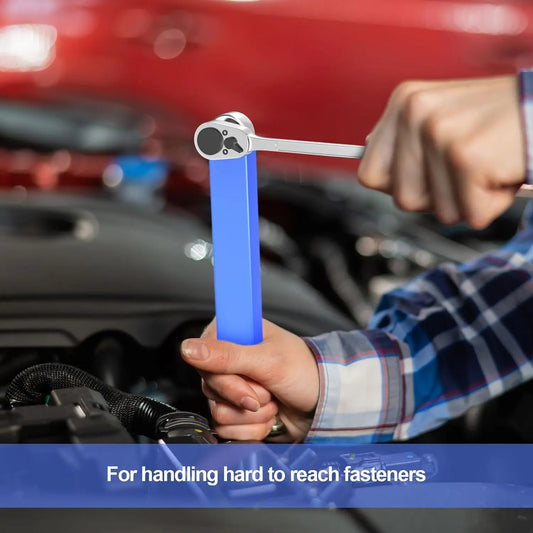 Compact Offset Extension Wrench with 4 Adapters Dual-purpose Impact Socket Ratchet Wrench Car Spanner Automotive Hand Tool Peaceful Pleasures Health and Wellness