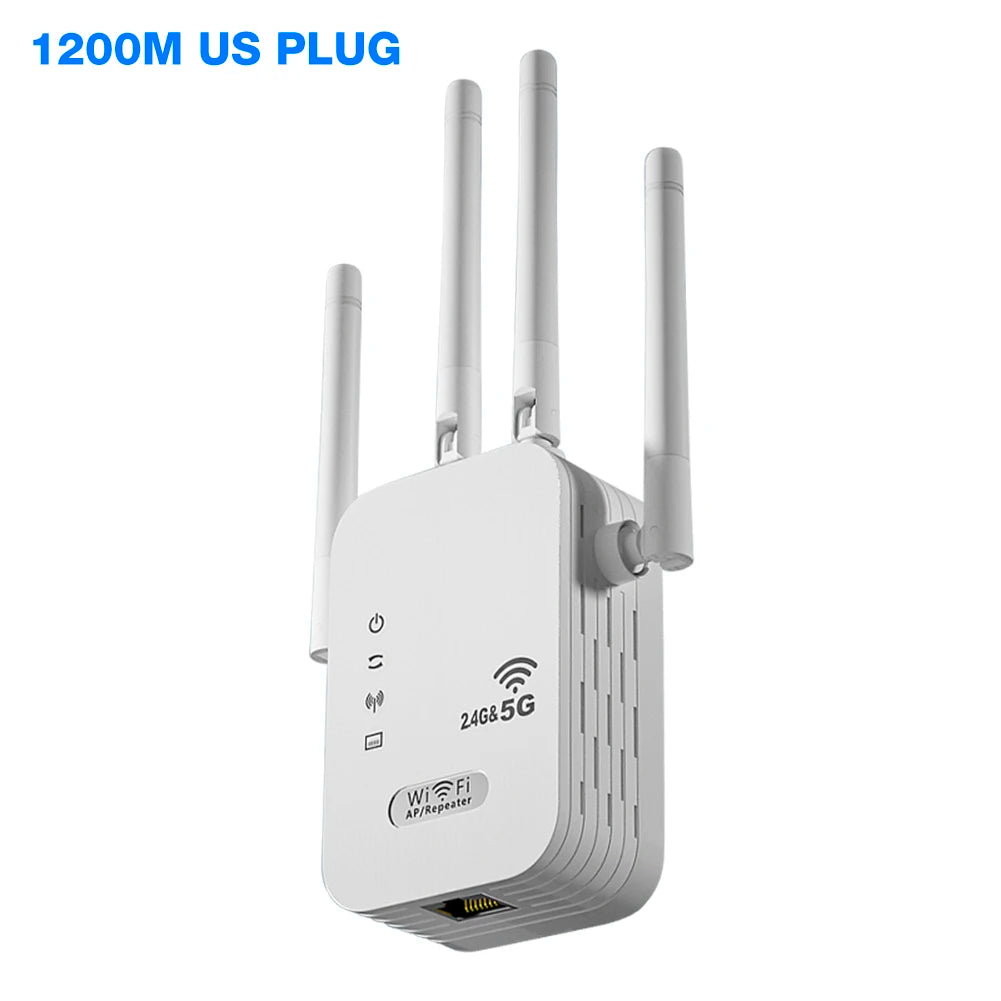 1200Mbps WiFi Repeater Dual-Band Signal Booster – 4 Antennas Peaceful Pleasures Health and Wellness