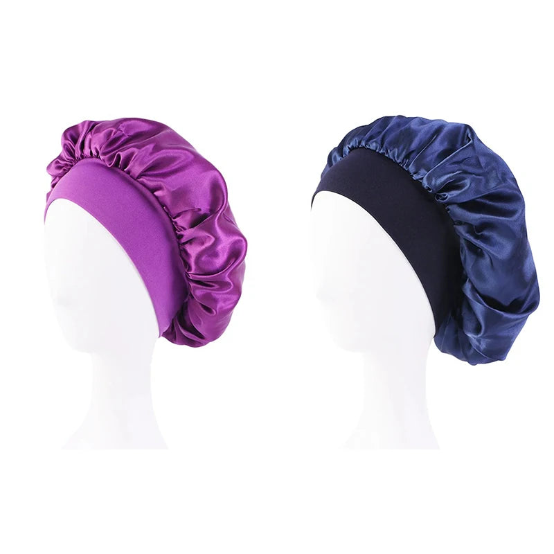 Women's Satin Sleep Bonnet | Wide Brim, Elastic Band Hair Care