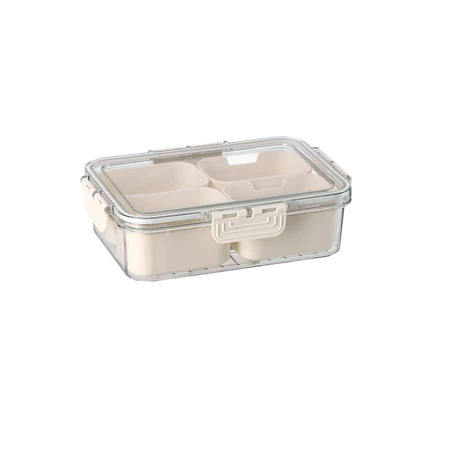 Divided Snack Tray with Lid – Snackle Box Portable Snack Platter & Clear Organizer for Candy, Lunch & Bento