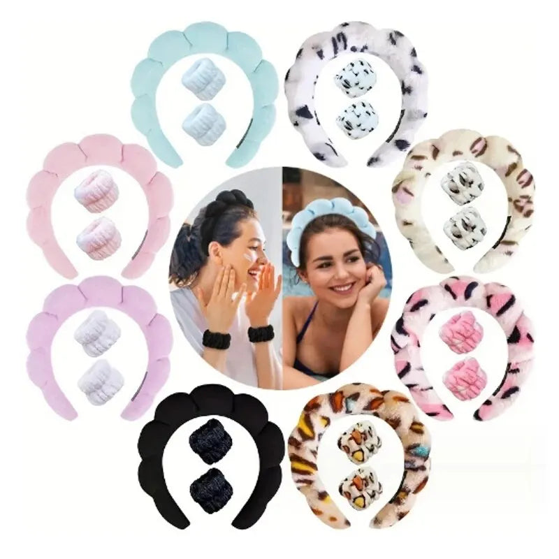 Hair Band Wash Face Shower Cloud Sponge Hair Band Makeup Removal Band Hair Bubble Soft Headband Popular in Europe and America Peaceful Pleasures Health and Wellness