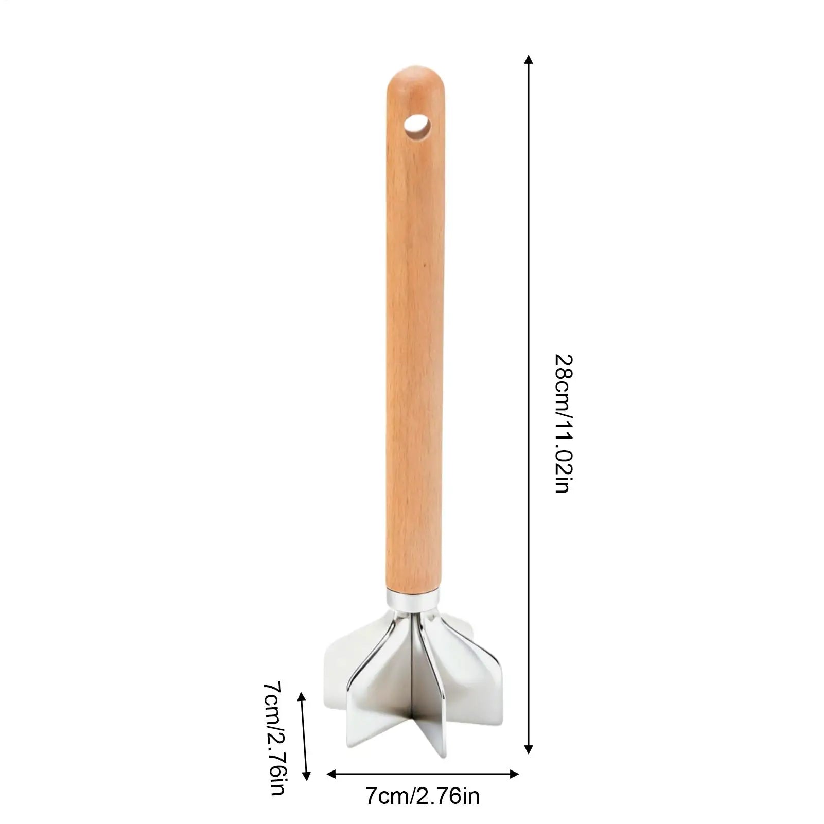 Meat Chopper Wooden Handle Food Chopper Non-Stick Food Masher For Meat Vegetable Potato Chicken Beef Nut Kitchen Home Restaurant Peaceful Pleasures Health and Wellness