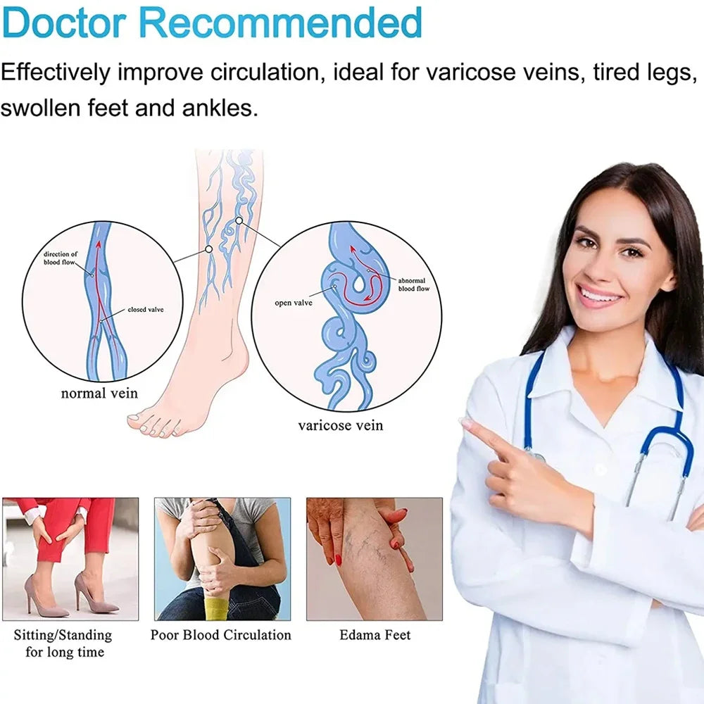 1Pair Open Toe Thigh High Compression Stockings with Silicone Band for Women Men,20-30 mmHg Graduated Support for Varicose Veins Peaceful Pleasures Health and Wellness