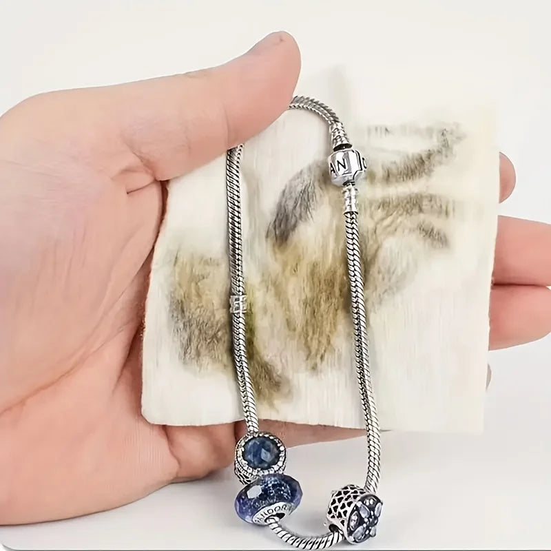 40 Pieces (4 Packs) of Silver Polishing Cloth for Jewelry, Silver Cleaning Cloth, Suitable for Cleaning Rings, Necklaces, Bracelets, and Beads, Anti-Oxidation Polishing Cloth Peaceful Pleasures Health and Wellness