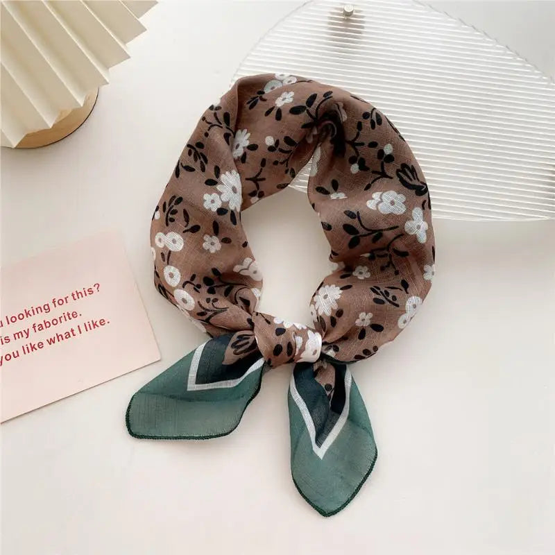 58cm Square Scarf – Handkerchief Print Neck, Hair & Bag Wrap