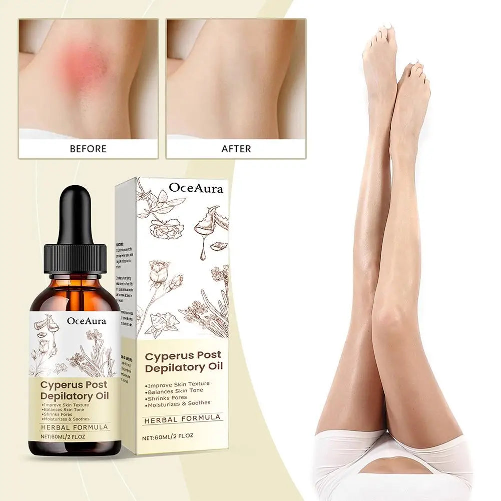 Natural Cyperus Rotundus Essential Oil 60ml for Hair Removal Moisturizing Soothing Skin Reducing Body Hair Painless After Peaceful Pleasures Health and Wellness
