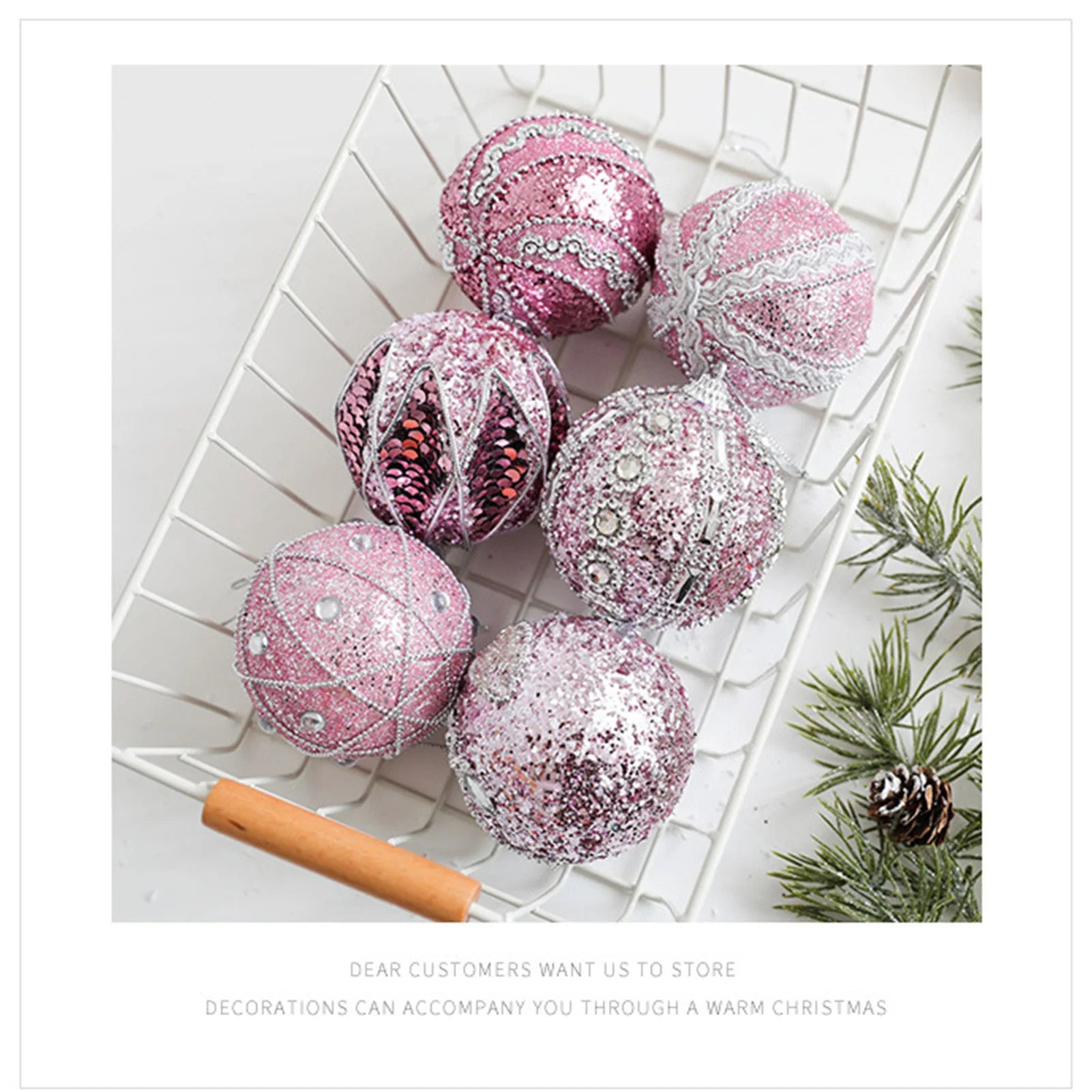 Christmas Decorative Hanging Ball Convenient to Install Sparkling Ball Ornaments Suitable for Home Office Shop Peaceful Pleasures Health and Wellness